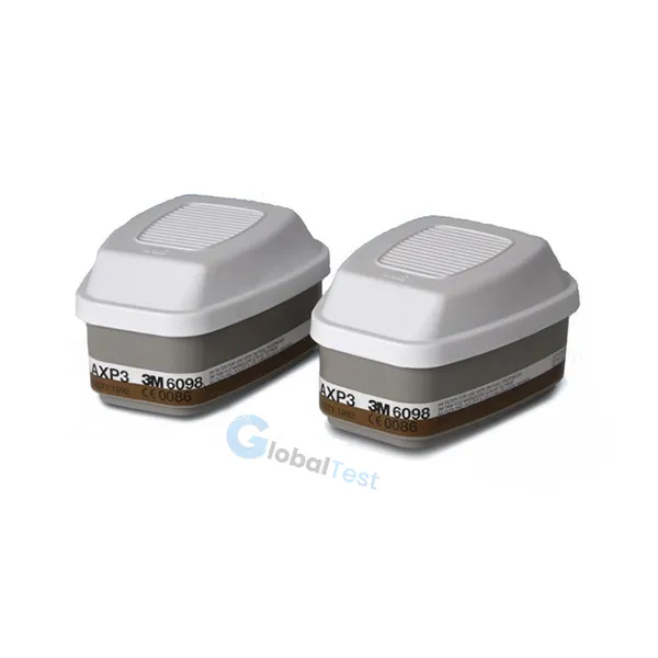 Filtre AXP3 3M™ 6098 – cartouche combinée offrant une protection contre les gaz et vapeurs organiques à point d’ébullition inférieur à 65 °C (ex. acétone, méthanol, toluène) et contre les particules solides et liquides (P3), compatible uniquement avec les masques complets 3M™ séries 6000 et 7907S via fixation à baïonnette, conforme à la norme EN 14387:2004+A1:2008, légère et compacte pour un confort optimal