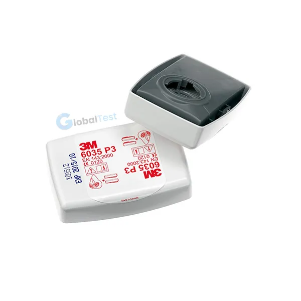  Filtre P3 Anti-Poussière 3M™ 6035 – cartouche respiratoire trapézoïdale offrant une protection P3 contre les poussières fines, fumées, aérosols et brouillards aqueux ou huileux. Compatible avec les demi-masques et masques complets 3M™ des séries 6000, 7500 et 7907S via fixation à baïonnette, léger et équilibré pour un confort optimal, conforme à la norme EN 143:2000+A1:2006