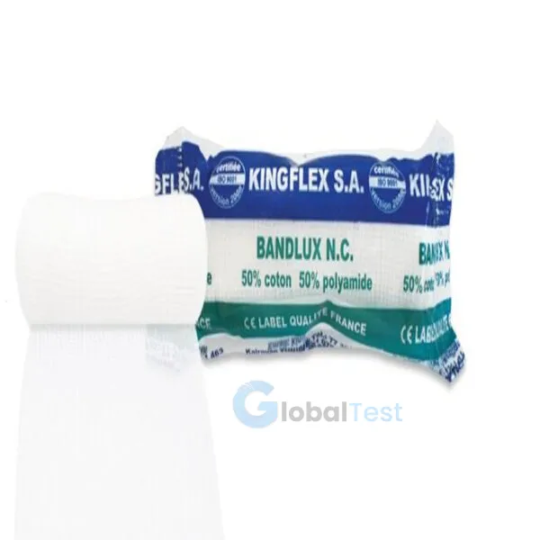 Bande de gaze extensible Bandlux NC 10 cm – 50 % coton, douce, résistante, absorbante, avec lisières renforcées, idéale pour maintenir pansements et compresses, adaptée aux soins médicaux quotidiens, pansements post-opératoires et interventions d’urgence.