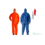 Combinaison de protection 3M 4515 – combinaison jetable Type 5/6 en tissu SMS (50 g/m²), respirante et confortable, capuche à deux pans, fermeture zippée bidirectionnelle avec rabat anti-tempête, poignets, taille et chevilles élastiqués, certifiée CE Catégorie III pour poussières dangereuses, éclaboussures légères et particules radioactives (EN 1073-2), idéale pour industries, labour, maintenance et manipulation de substances fines