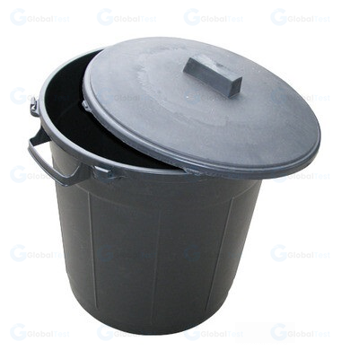 Poubelle noire de 80L en résine plastique robuste, équipée d'un couvercle à rotation pour une fermeture hermétique, idéale pour une utilisation extérieure ou intérieure, résistante aux intempéries, aux chocs et aux rayons UV, adaptée aux espaces domestiques, commerciaux ou industriels