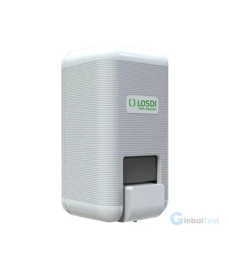 Distributeur de savon Ligne Eco-Luxe (Blanc), design moderne et élégant, fabriqué en plastique ABS durable, capacité de 1 litre, système de distribution mousse ou liquide, idéal pour sanitaires d'entreprises, hôtels, restaurants et espaces publics.