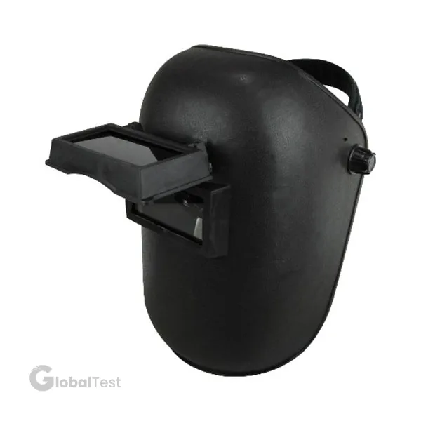 Masque de soudure robuste avec serre-tête réglable par crémaillère, poids 348 g, conçu pour une protection efficace lors des travaux de soudage. Idéal pour les environnements industriels et les chantiers.