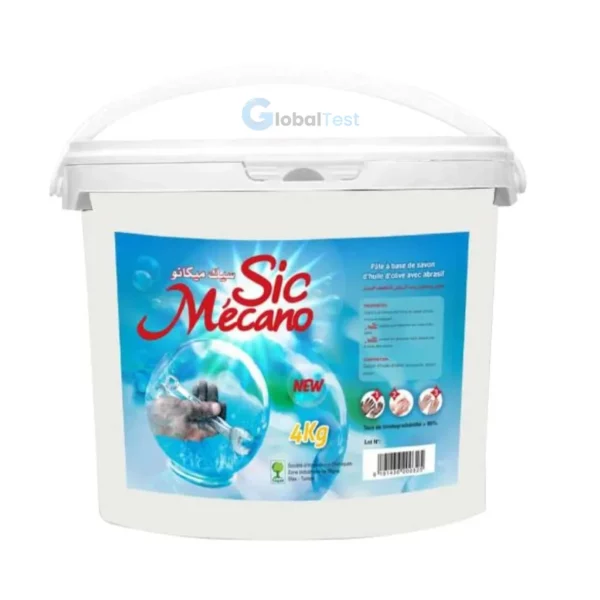 SIC Mécano 4 kg est un savon pâteux à base de savon d’huile d’olive avec abrasif naturel, conçu pour le nettoyage en profondeur des mains très sales. Idéal pour les mécaniciens, tourneurs, peintres, forgerons, etc.