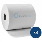 Bobine essuie-mains autocut 2 plis, 6 rouleaux de 90 m, pure ouate de cellulose, blanche, gaufrée, compatible avec distributeurs à découpe automatique, idéale pour milieux professionnels à forte fréquentation tels que cuisines, restaurants, établissements de santé, assurant une distribution hygiénique et économique.